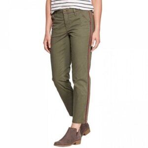 Universal Thread girlfriend jeans, Olive with navy/red stripe size 10